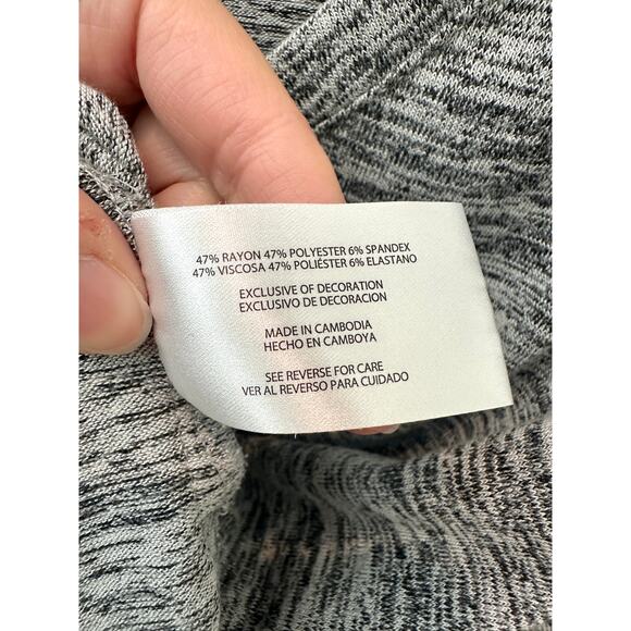 BANANA REPUBLIC | Gray Space Dye V-Neck Soft Long Sleeve Top  | Size Large - Picture 6 of 7